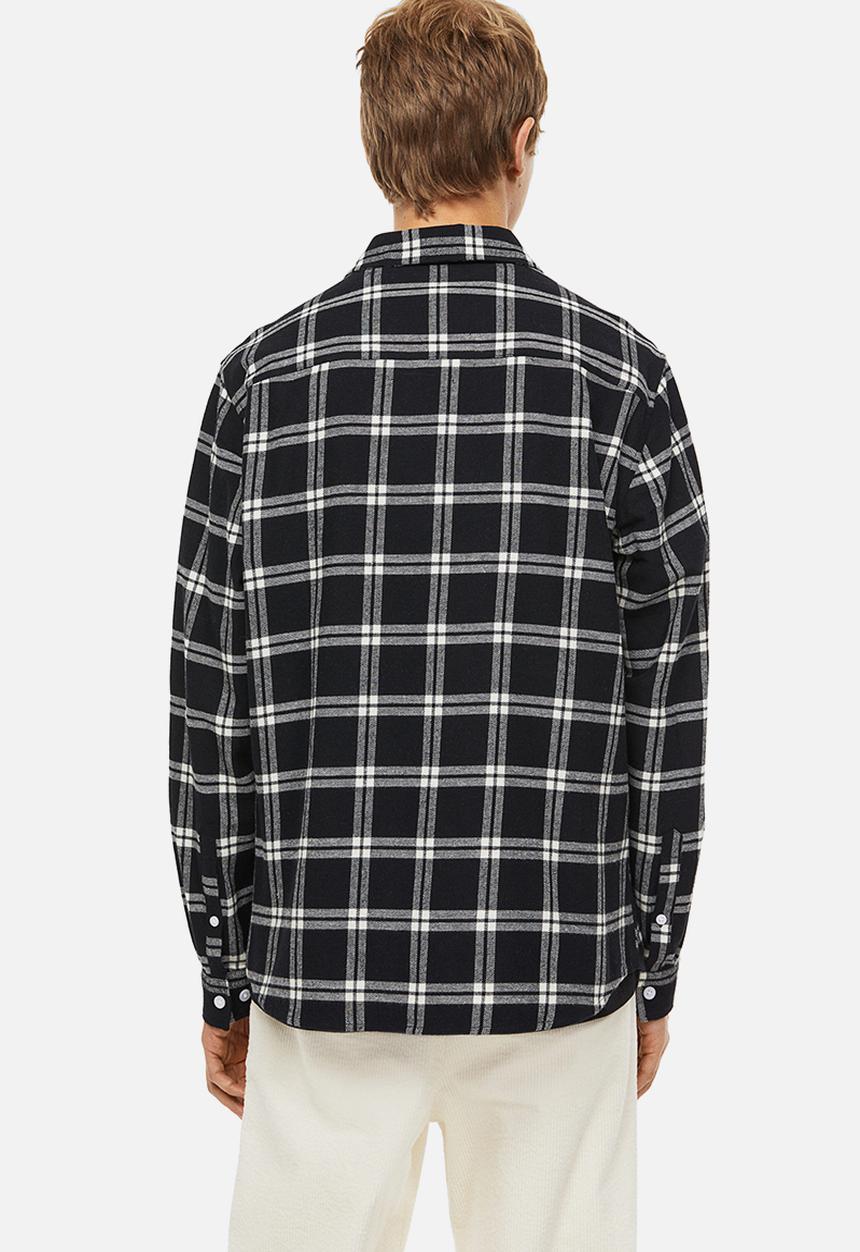 H&M - Regular fit checked shirt - black/white checked