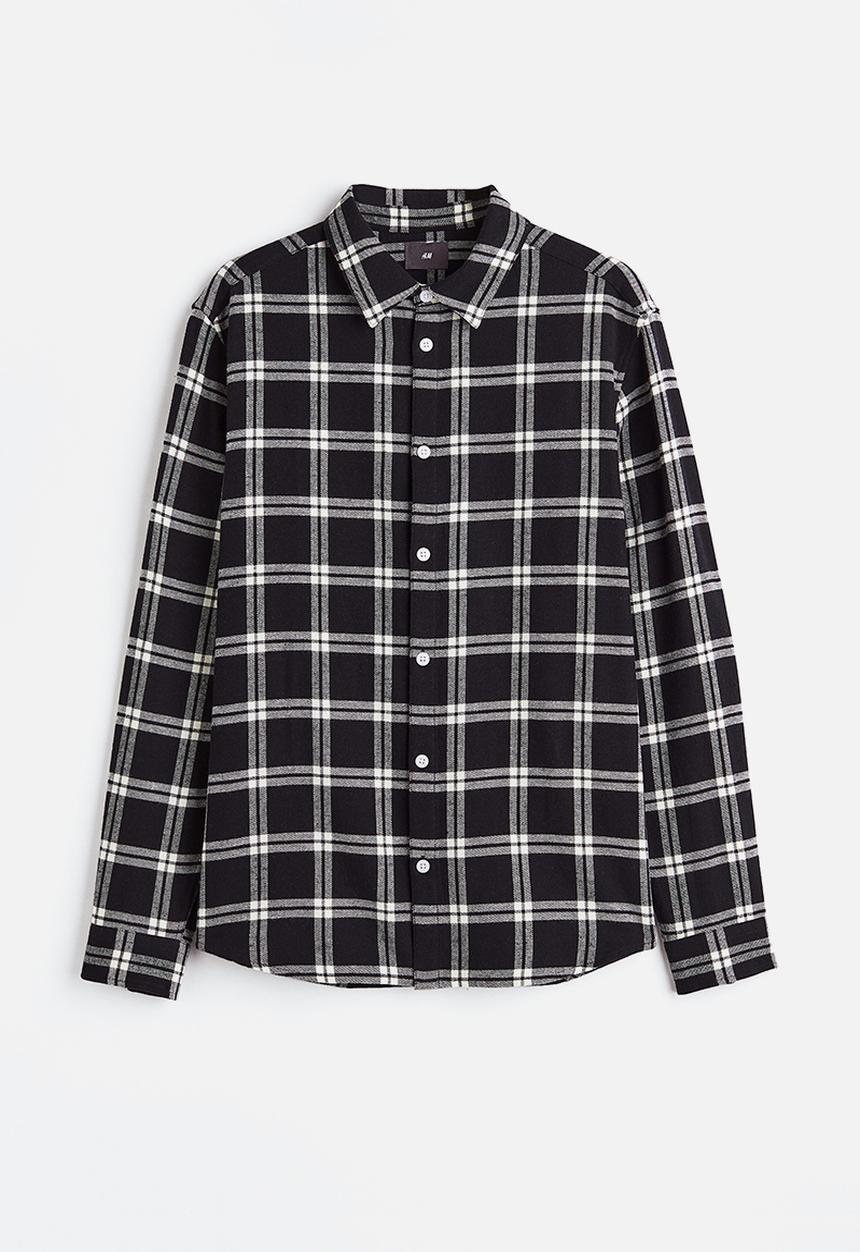 H&M - Regular fit checked shirt - black/white checked
