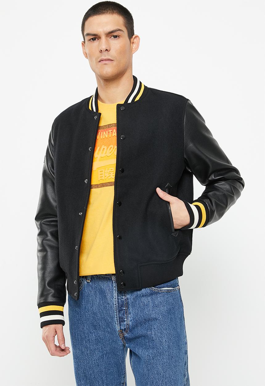 Superdry. - Vintage college varsity bomber - vintage black