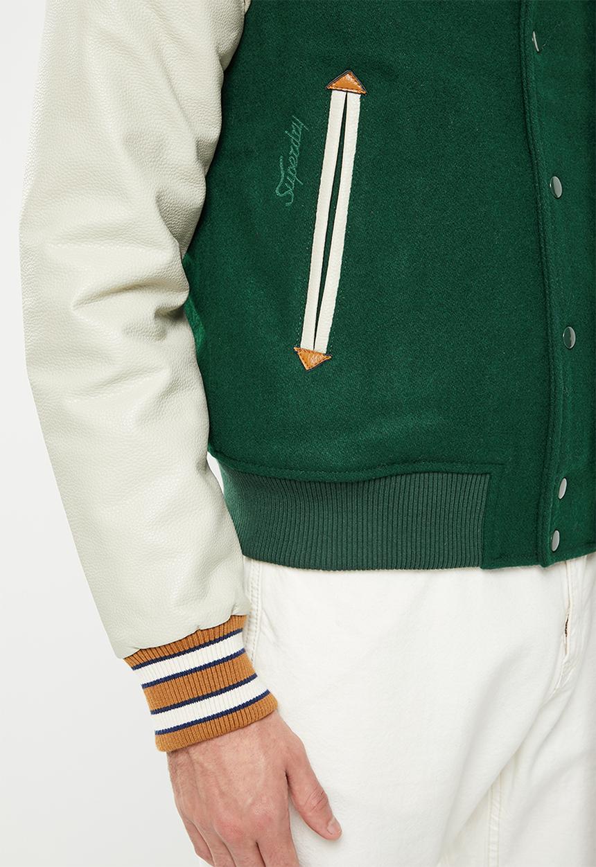 Superdry. - Vintage college varsity bomber - emerald green