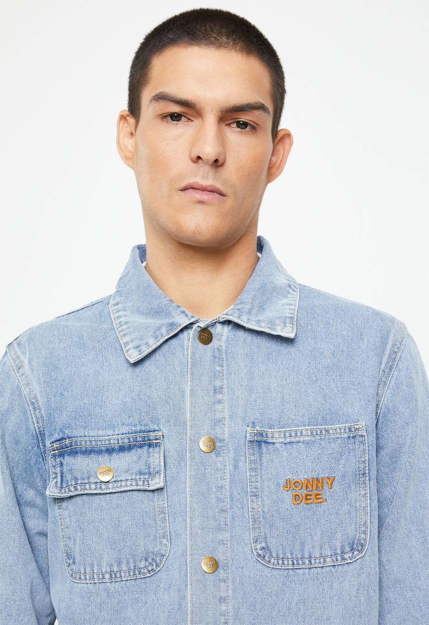 Jonathan D - Lewis branded long sleeve denim jacket - light blue