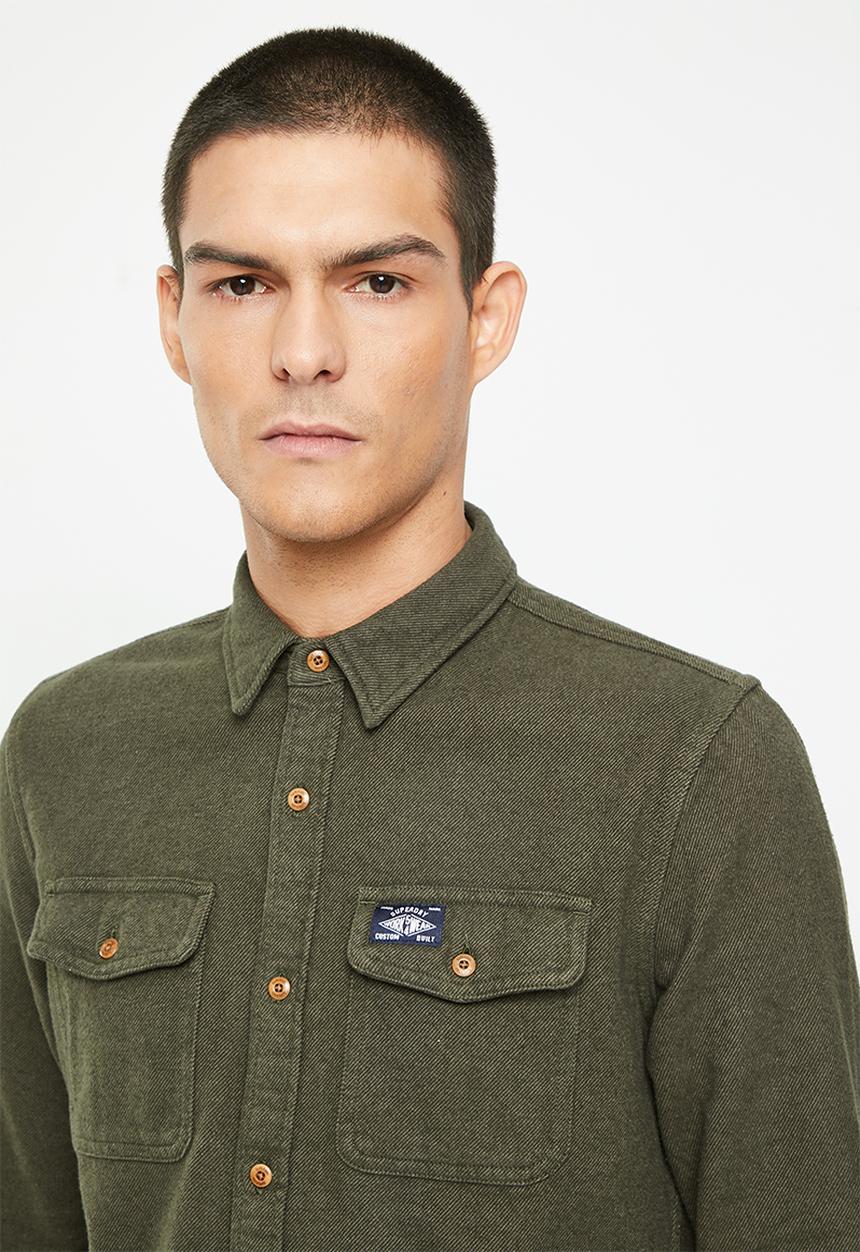 Superdry. - Vintage trailsman flannel - dark khaki
