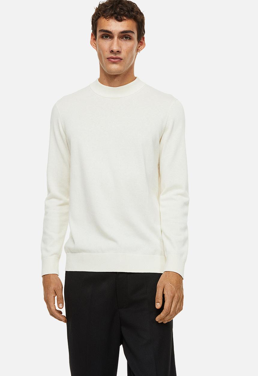 H&M - Slim fit fine-knit turtleneck jumper - cream
