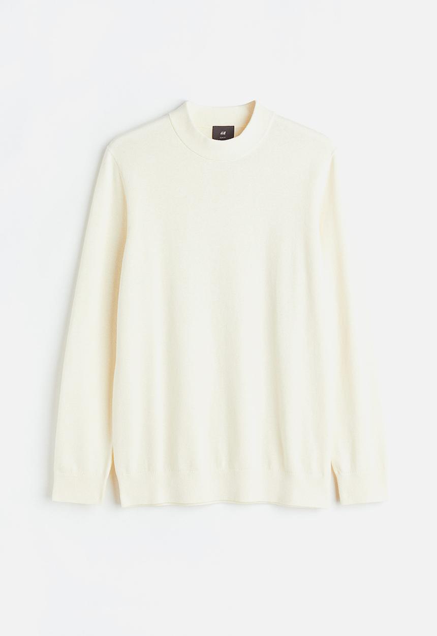 H&M - Slim fit fine-knit turtleneck jumper - cream