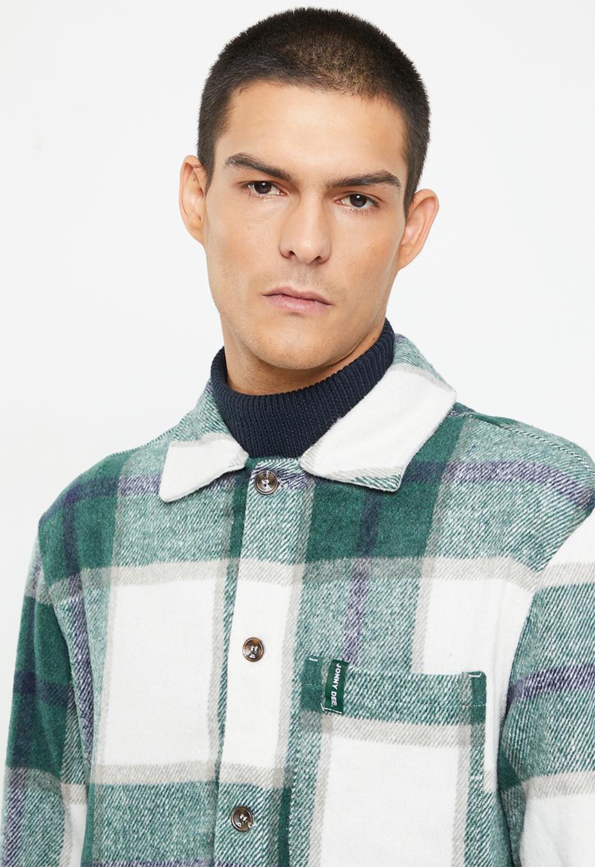 Jonathan D - Orson check overshirt - emerald
