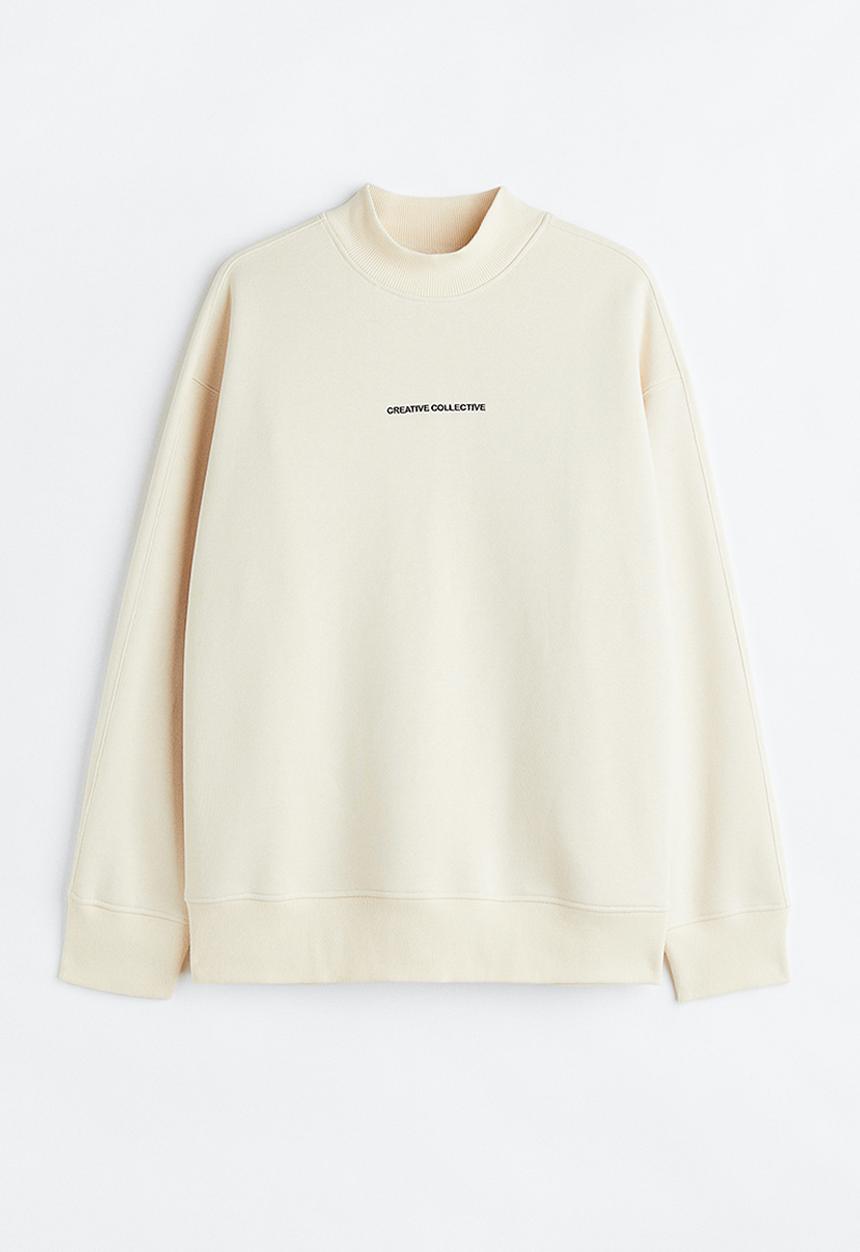 H&M - Relaxed fit sweatshirt - cream/creative collective