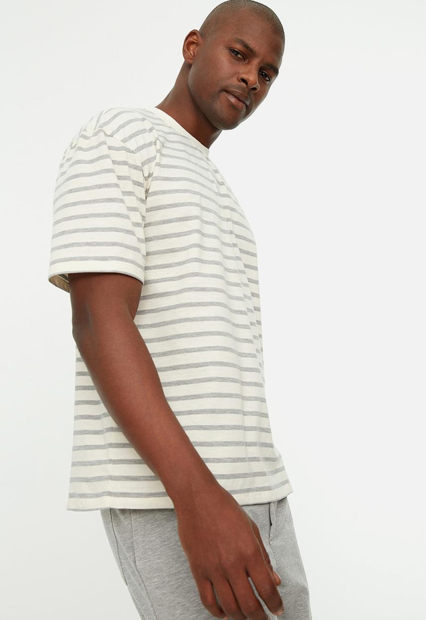 Trendyol - Stripe T-shirt - ecru