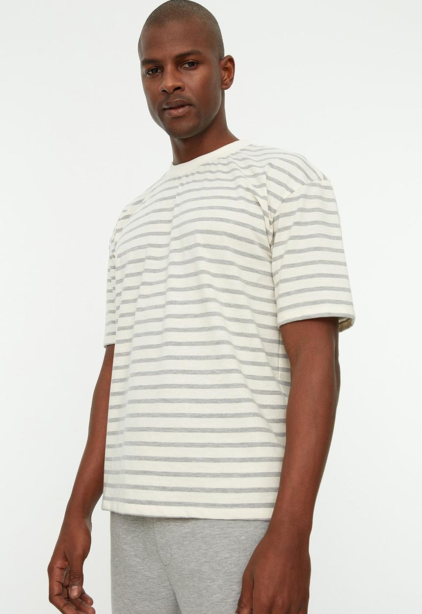 Trendyol - Stripe T-shirt - ecru