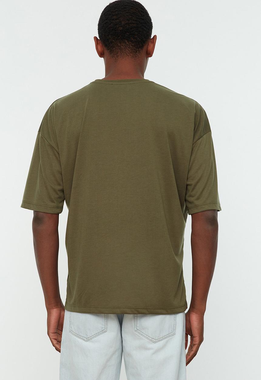 Trendyol - Relaxed oversized T-shirt - khaki