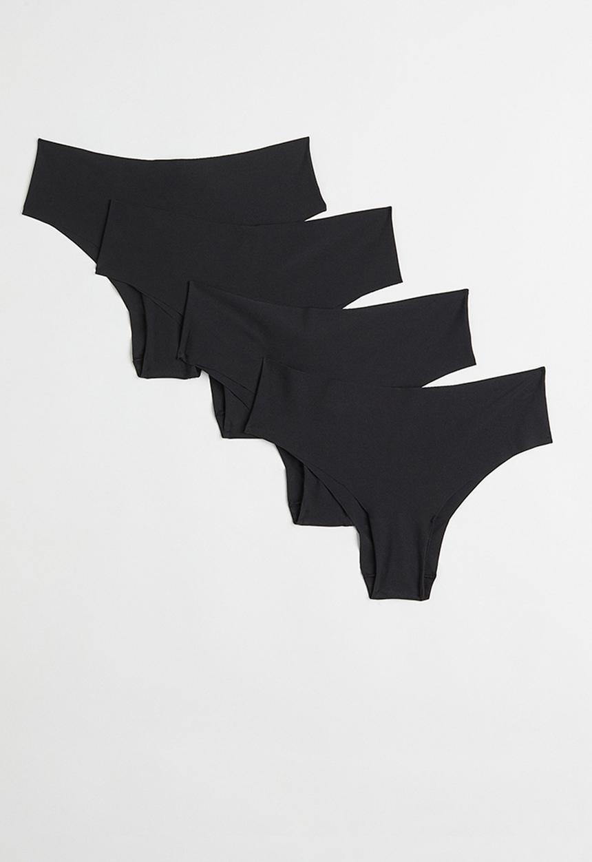 H&M - 4-pack invisible hipster briefs - black