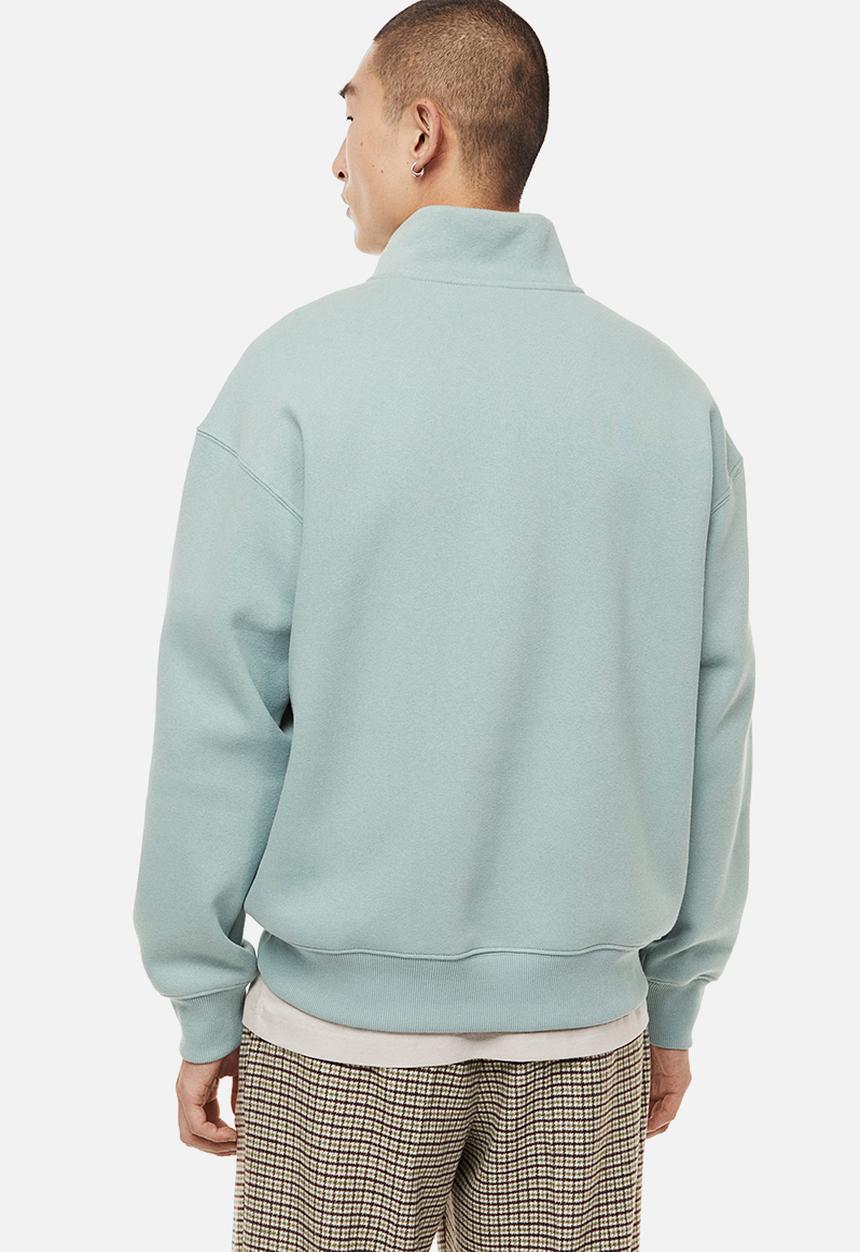 H&M - Relaxed fit zip-top sweatshirt - turquoise