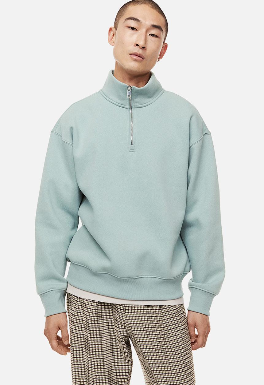 H&M - Relaxed fit zip-top sweatshirt - turquoise