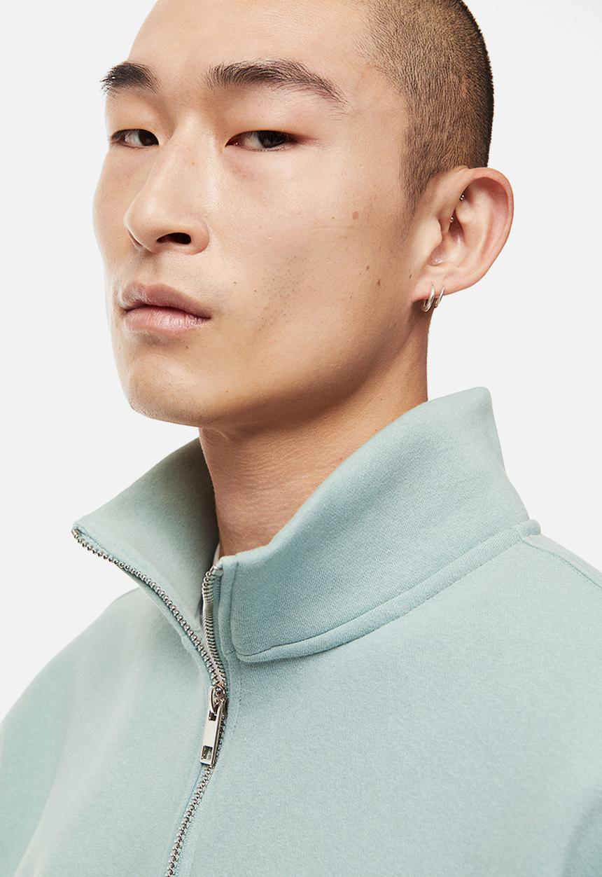 H&M - Relaxed fit zip-top sweatshirt - turquoise