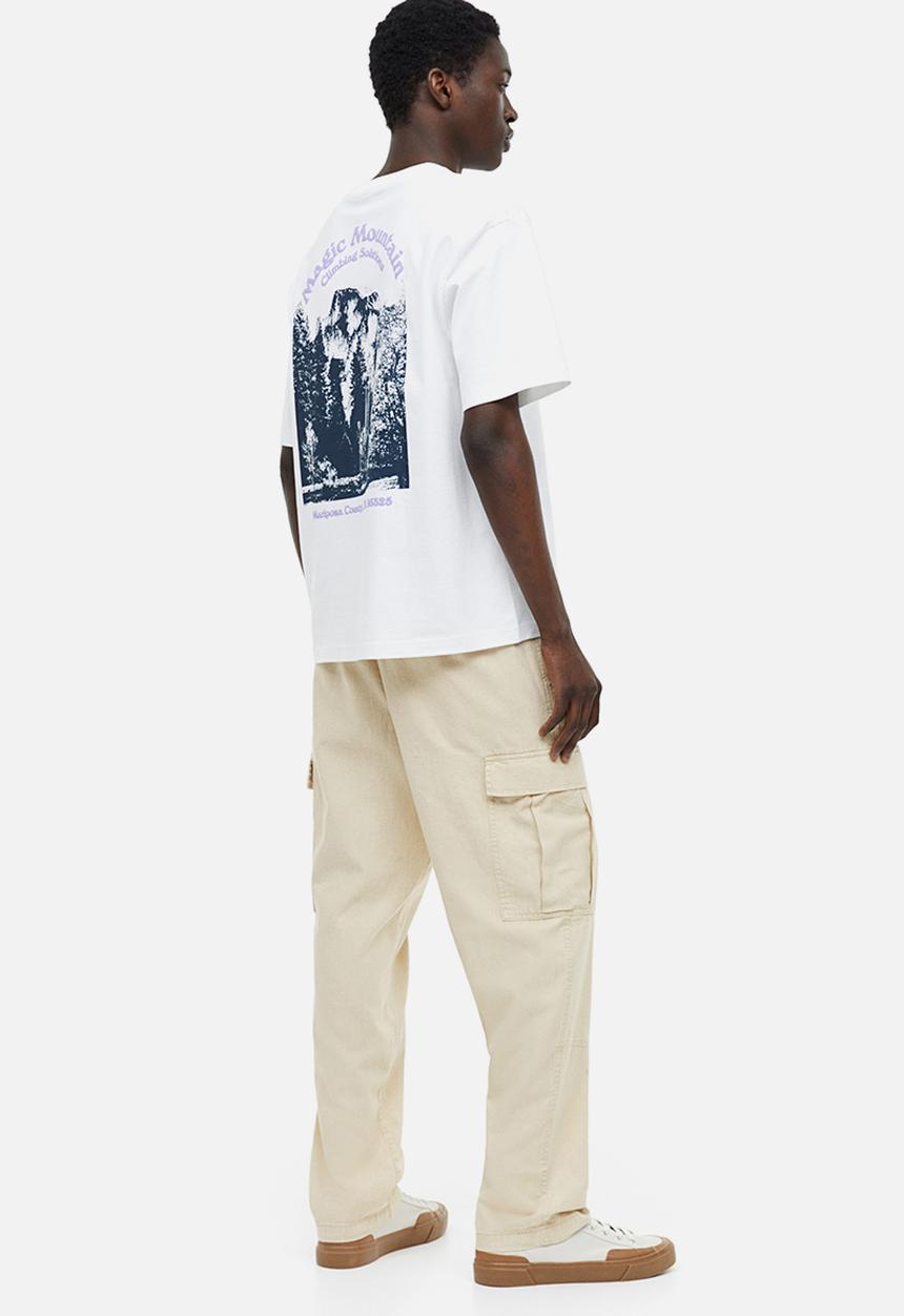 H&M - Regular fit linen-blend cargo trousers - beige