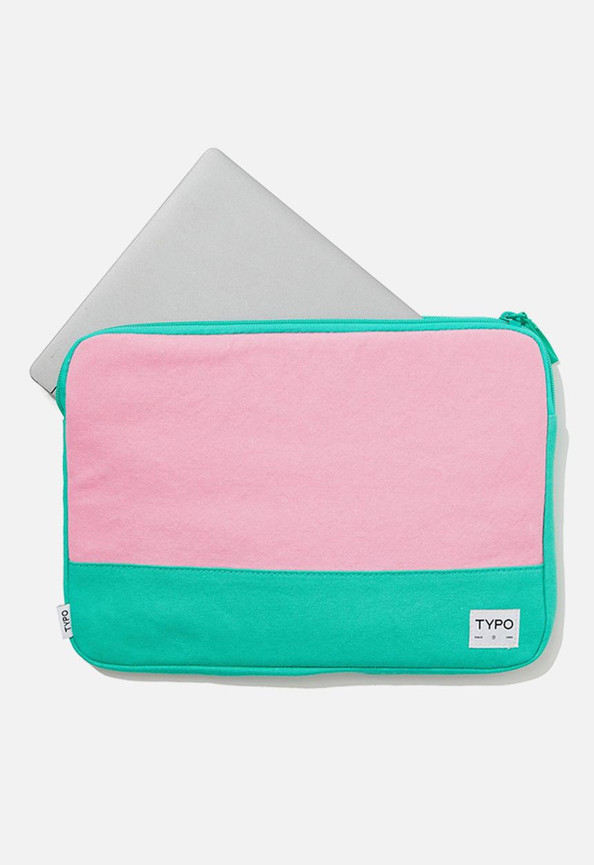 Typo - Take Me Away 13 Inch Laptop Case Cvs - Rosa Powder/Jungle Teal Splice