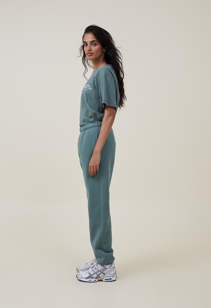 Cotton On - Plush gym track pant - sage leaf 
