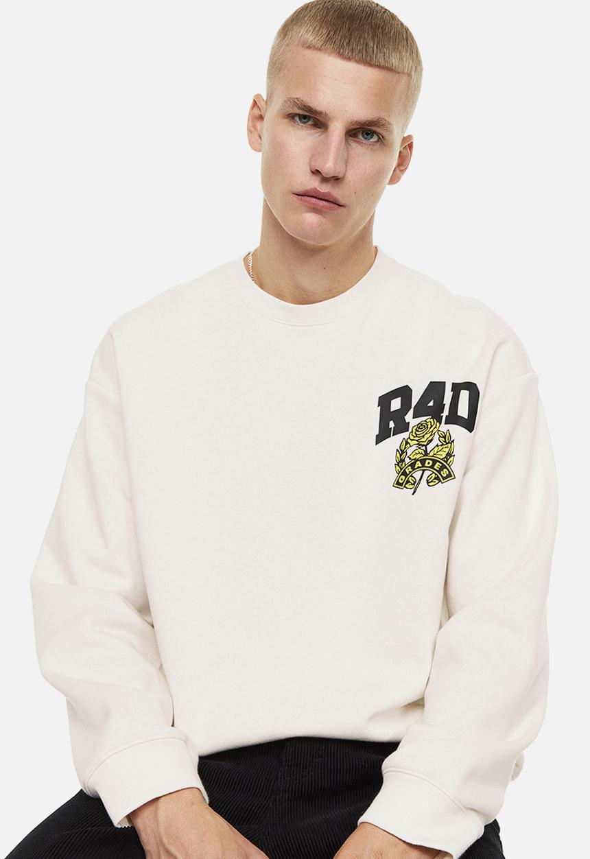 H&M - Relaxed fit sweatshirt - cream/r4d