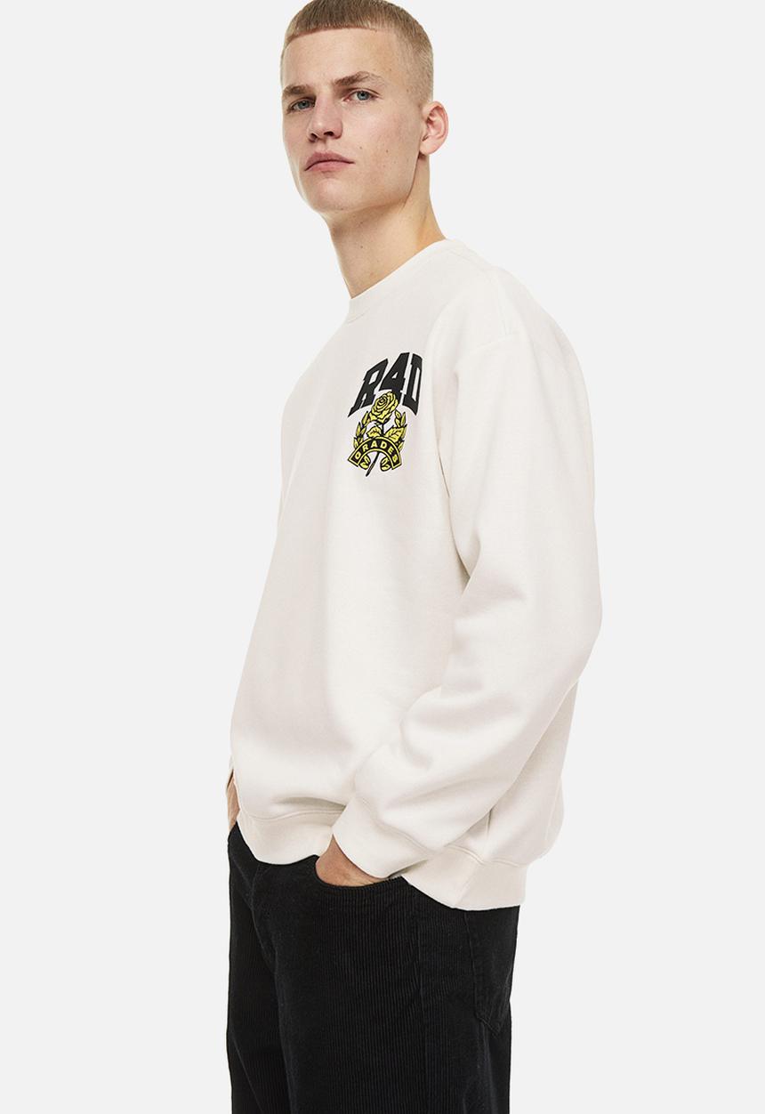 H&M - Relaxed fit sweatshirt - cream/r4d