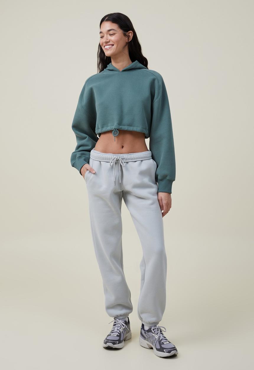 Cotton On - Plush gym track pant - aqua mist 