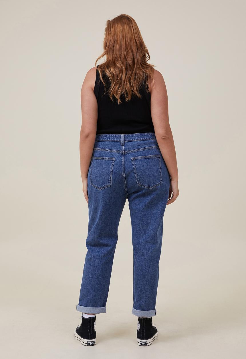 Cotton On - Plus stretch mom jean - misty blue