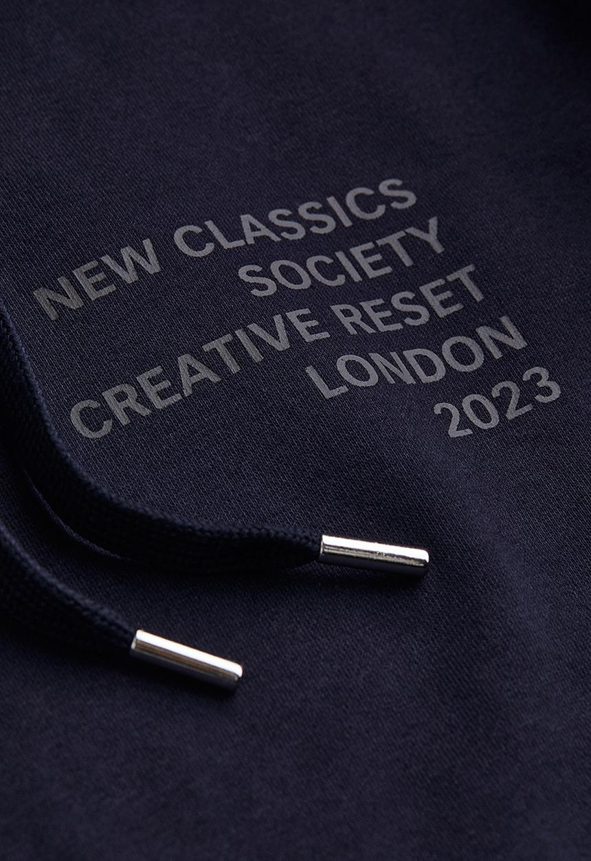 H&M - Regular fit printed hoodie - navy blue/new classics