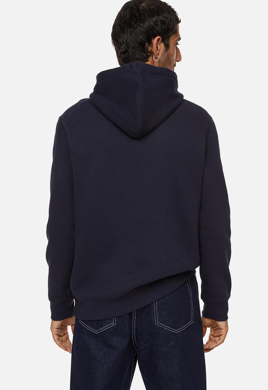 H&M - Regular fit printed hoodie - navy blue/new classics