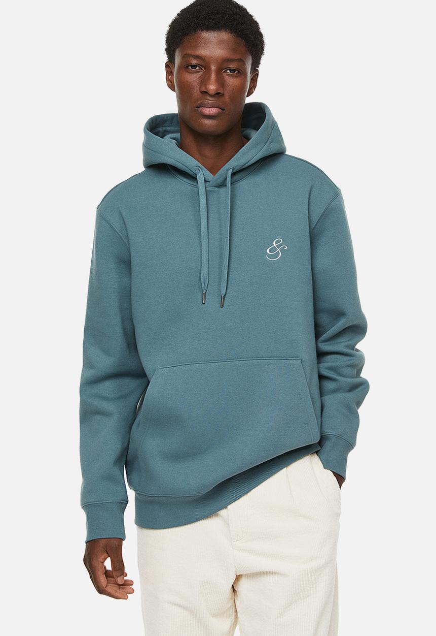 H&M - Regular fit printed hoodie - teal