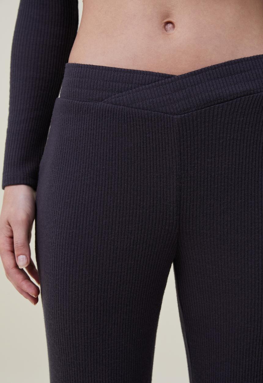 Cotton On - V front sleep pant - washed ebony 