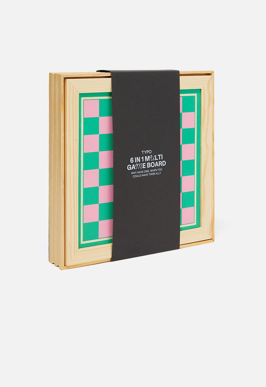 Typo - 6 In 1 Multi Game Board - Jungle Teal & Rosa Powder