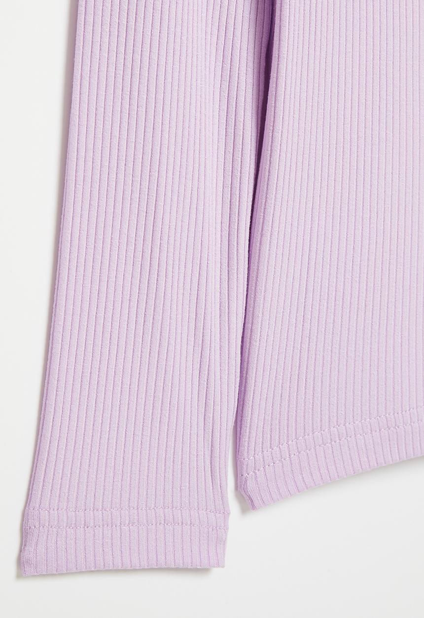 Superbalist - Frill detail rib tee - lilac