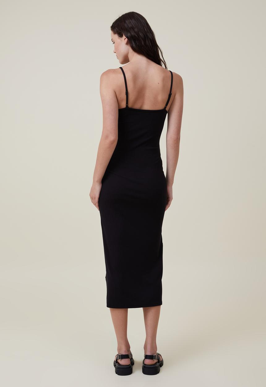 Cotton On - Staple 90s slip maxi dress - black