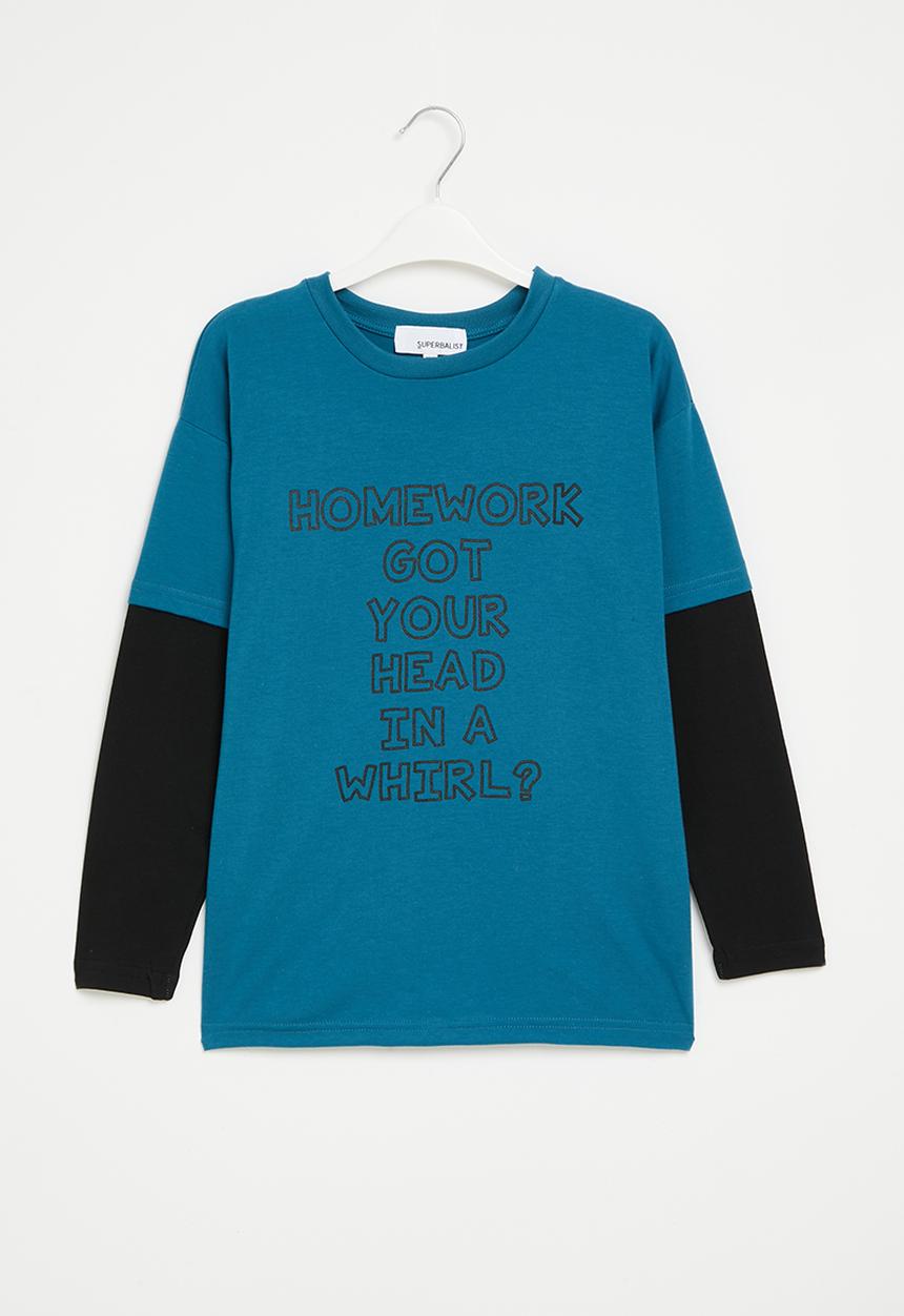 Superbalist - Boys graphic twofer - teal/navy