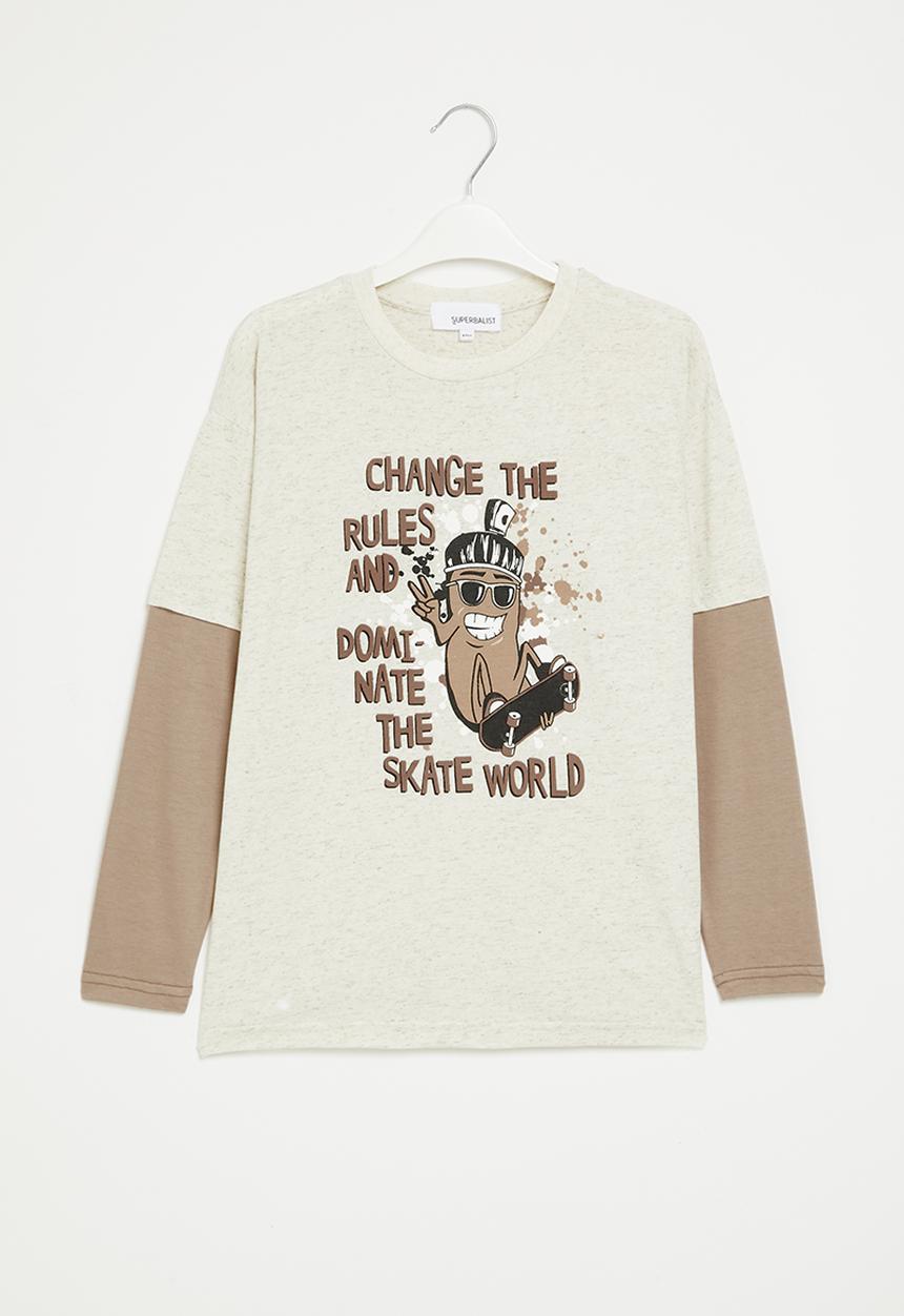 Superbalist - Boys graphic twofer - oatmeal