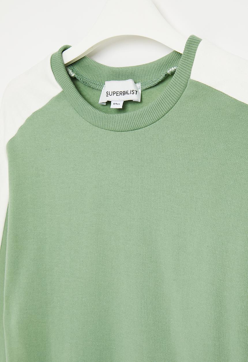 Superbalist - Boys colour block sweat top - green/ecru