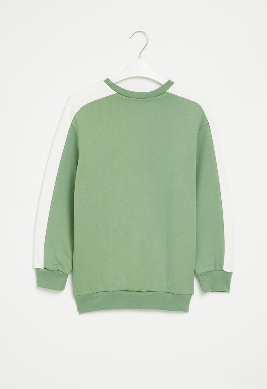 Superbalist - Boys colour block sweat top - green/ecru