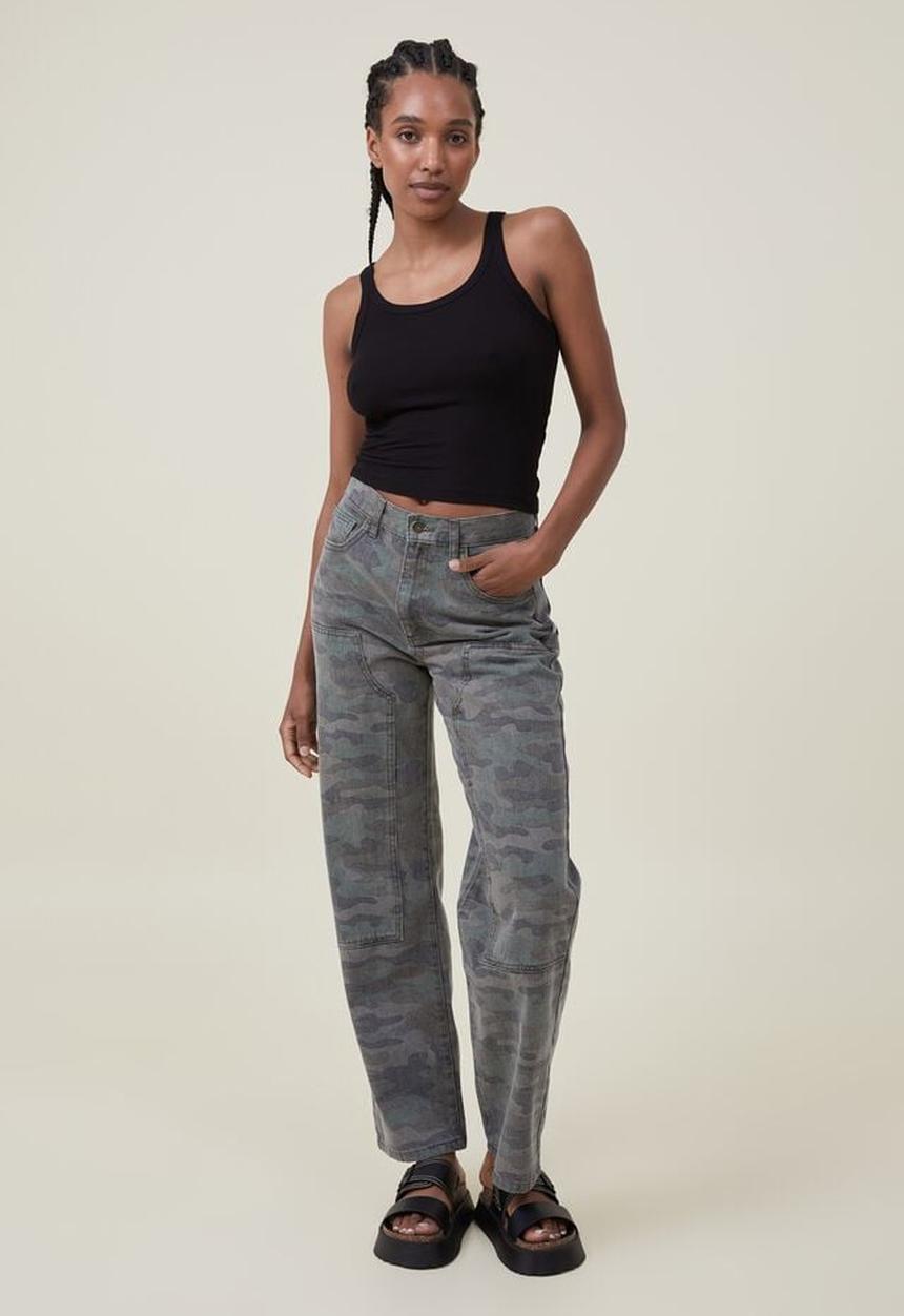 Cotton On - Loose Straight Jean - Camo Moto