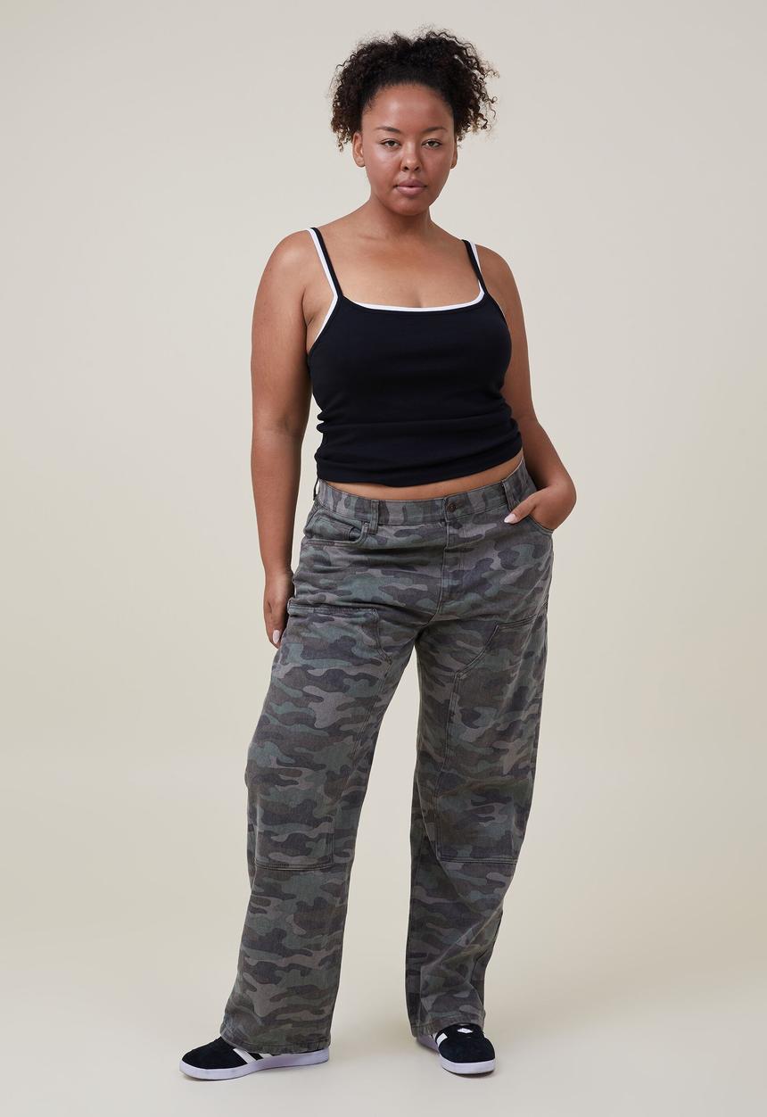 Cotton On - Loose Straight Jean - Camo Moto