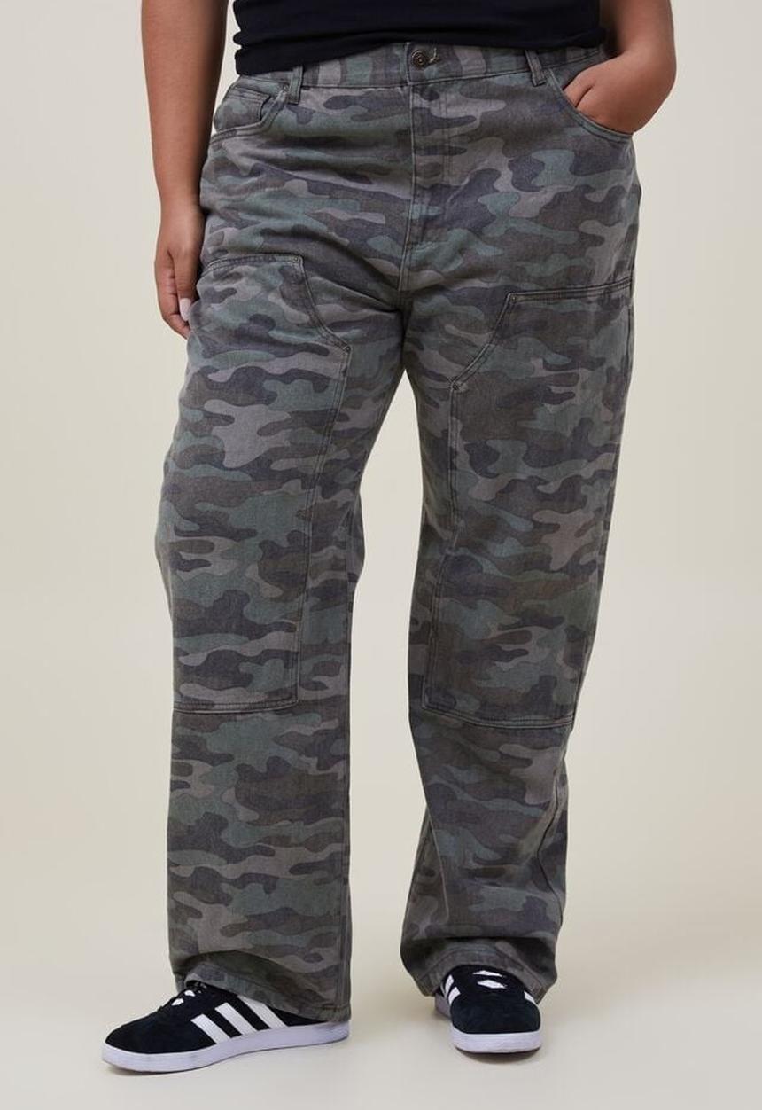 Cotton On - Loose Straight Jean - Camo Moto