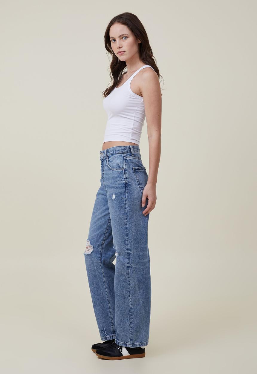 Cotton On - Loose Straight Jean - Surfers Blue Rip