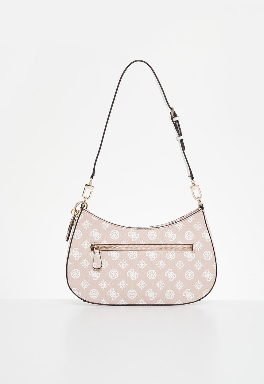GUESS - Noelle top zip shoulder bag - rosewood logo