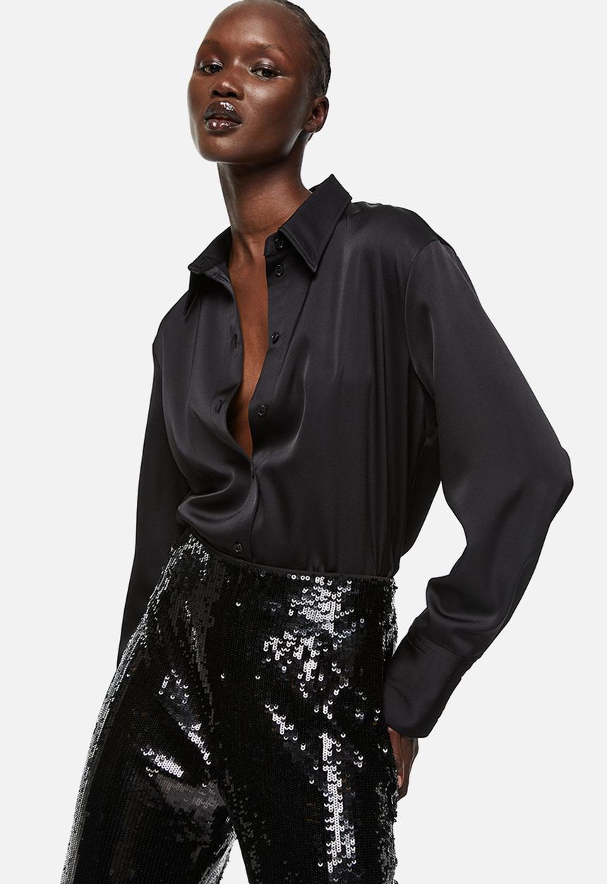 H&M - Fitted shirt - black