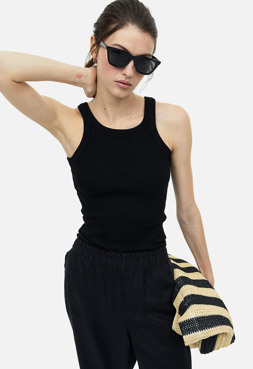 H&M - Ankle-length linen trousers - black