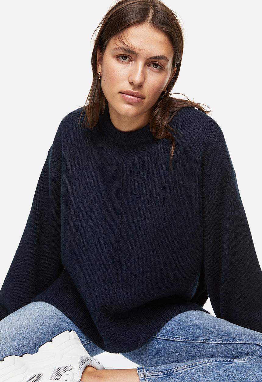 H&M - Fine-knit jumper - navy blue