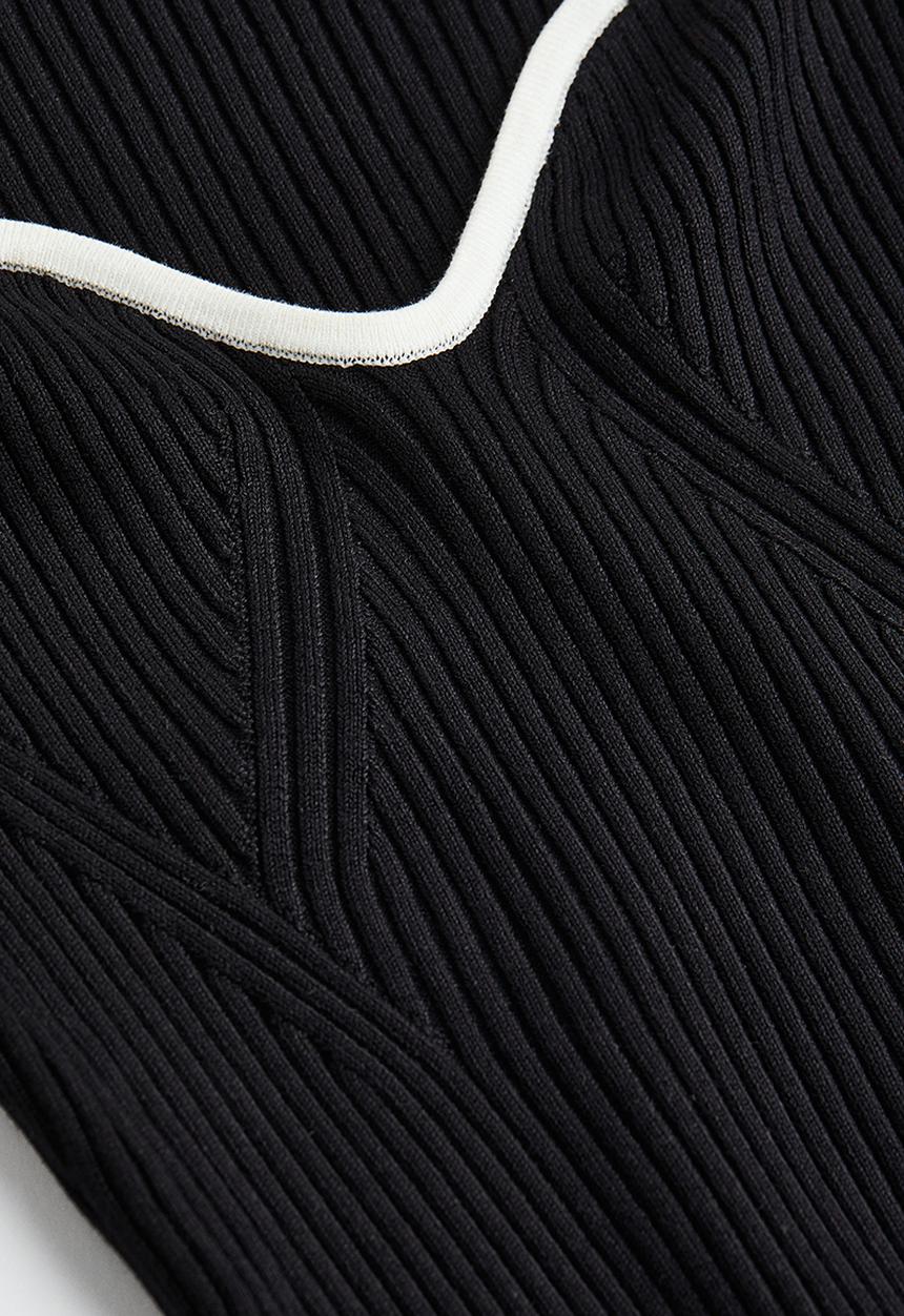 H&M - Rib-knit jumper - black/white