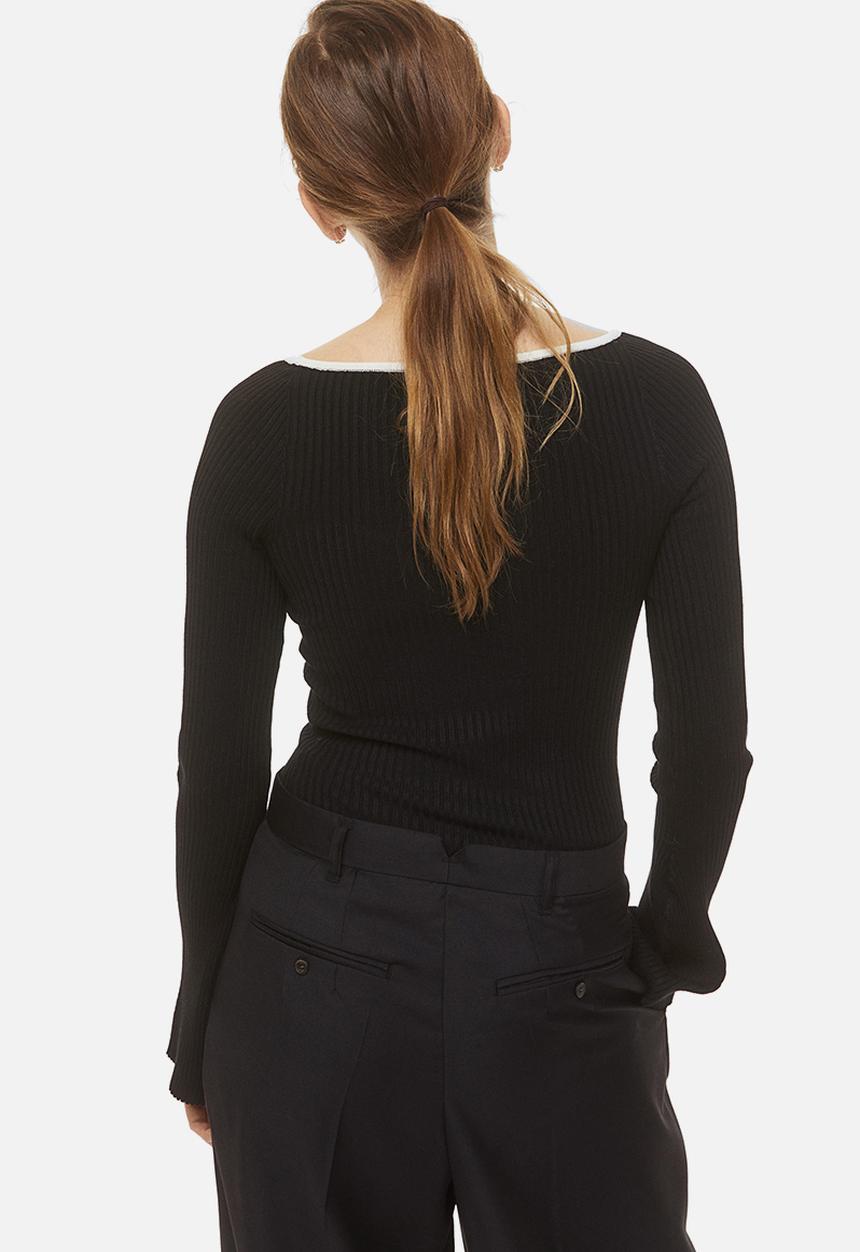 H&M - Rib-knit jumper - black/white