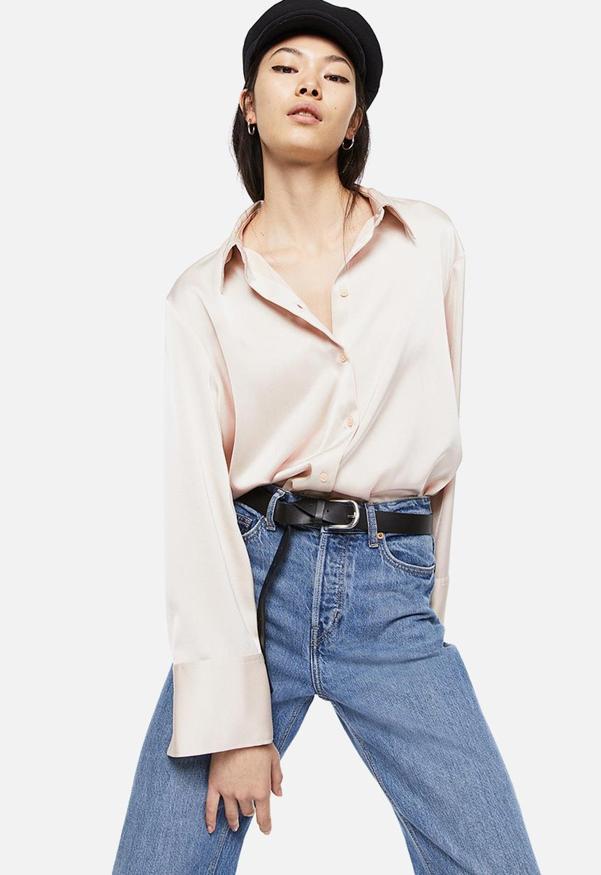 H&M - Fitted shirt - light beige