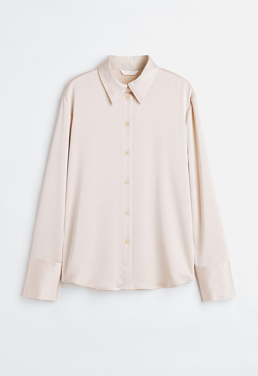 H&M - Fitted shirt - light beige