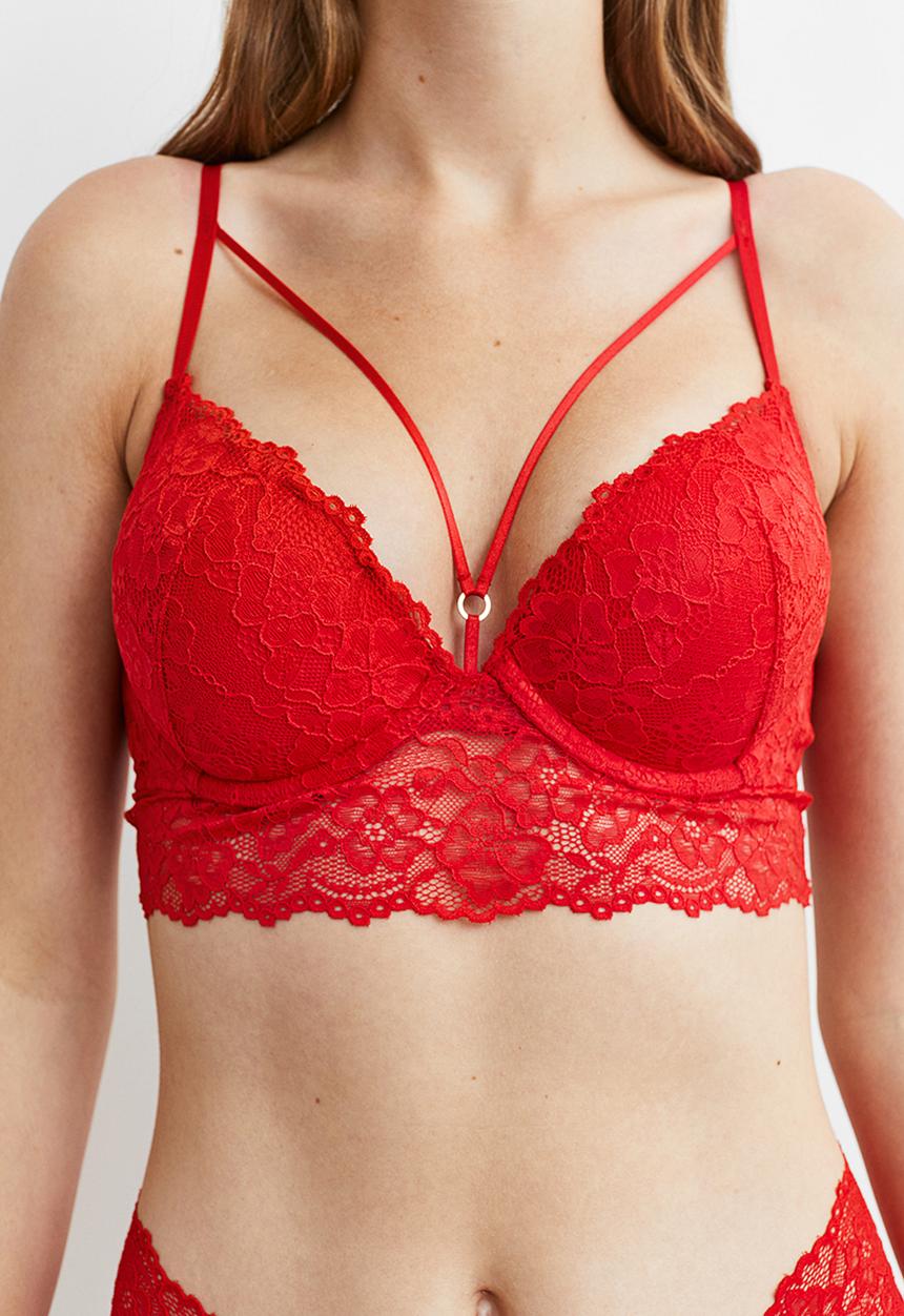 H&M - Super push-up bralette - red