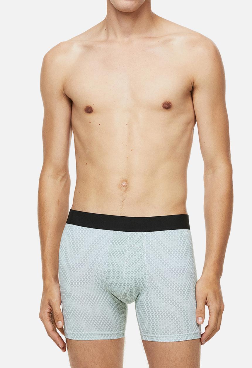 H&M - 3-pack xtra life™ cotton trunks - turquoise/patterned