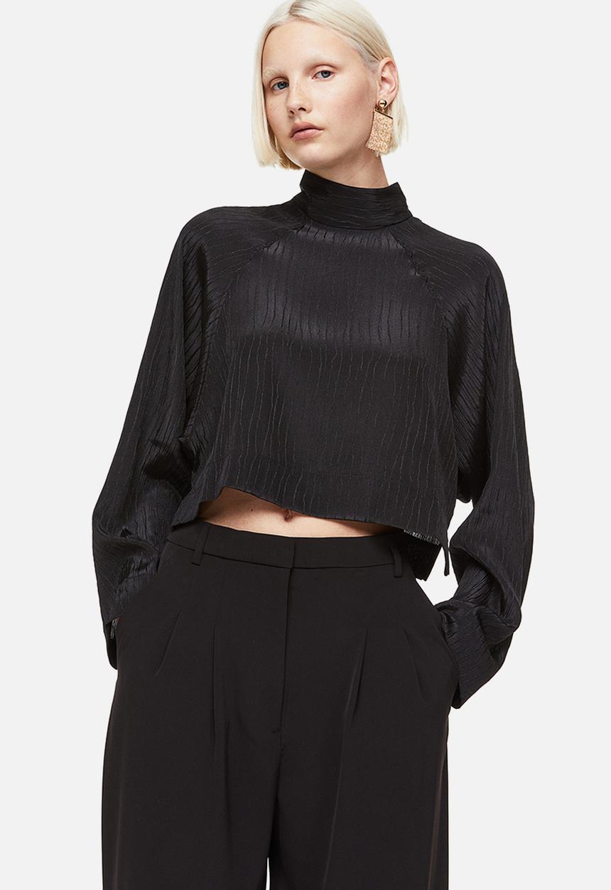 H&M - Batwing-sleeved blouse - black
